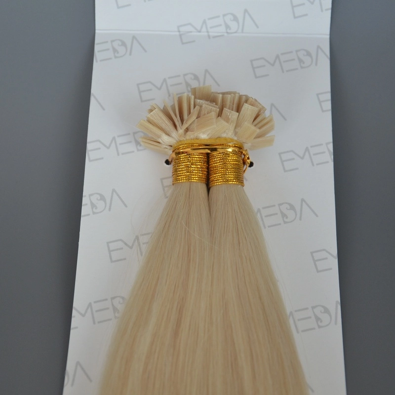 Hot selling Platinum blonde fushion flat tip hair extension HJ 050